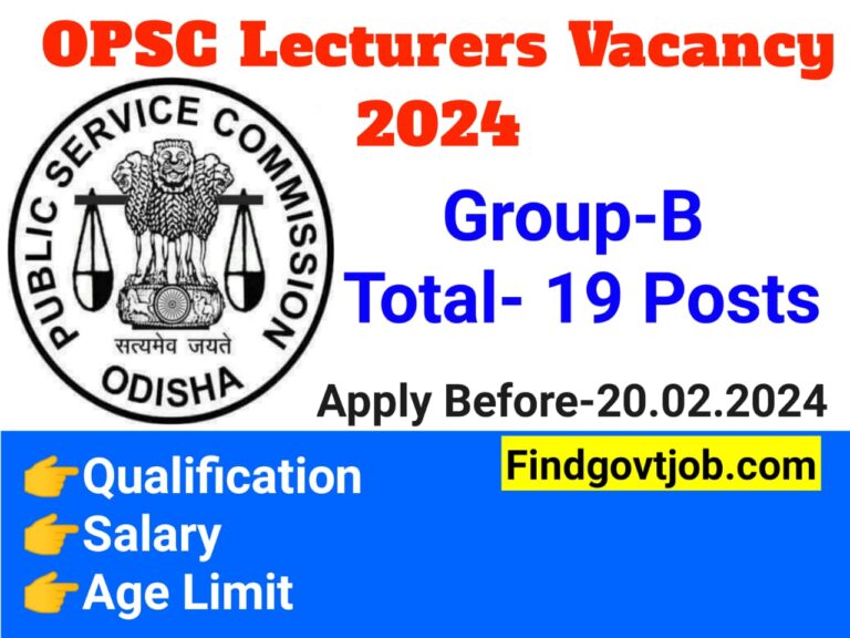 OPSC Lecturers Recruitment 2024- 19 Posts