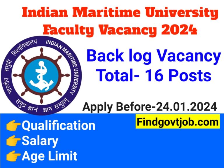 IMU Backlog Faculty Vacancy 2024- 16 Posts
