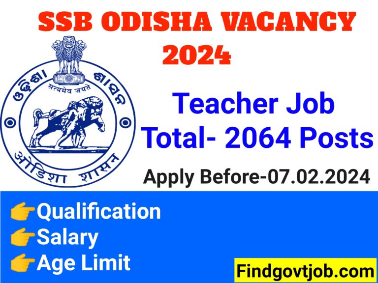 SSB Odisha Teacher Recruitment 2024-2064 Posts