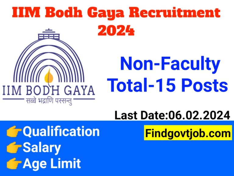 IIM Bodh Gaya Non Faculty Recruitment 2024- 15 Posts